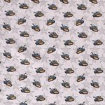 Baumwolle Panzer & Sterne auf Hellgrau