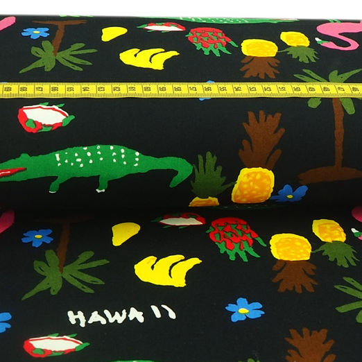 Baumwolle Tropical Paradise Nachtblau