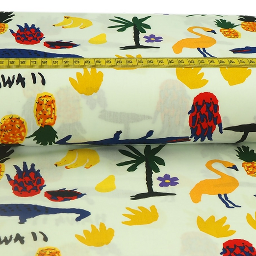 Baumwolle Tropical Paradise Weiß