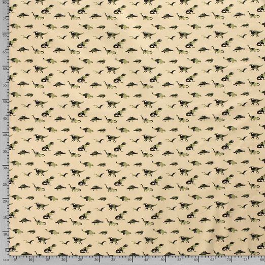 Baumwolle Dino mit Tarnmuster auf Hellbeige