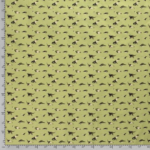 Baumwolle Dino mit Tarnmuster auf Lime