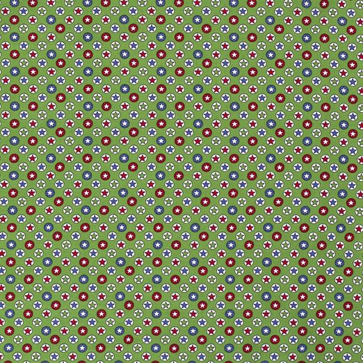 Baumwolle Sterne im Kreis auf Grün