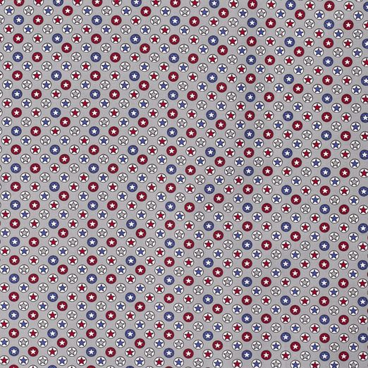 Baumwolle Sterne im Kreis auf Hellgrau