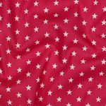 Katoenen popeline - Sterren Roze Wit
