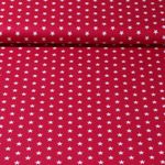 Baumwolle Popeline Stina - Sterne Beere Weiß