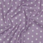 Popeline katoen - Sterren Lila Wit