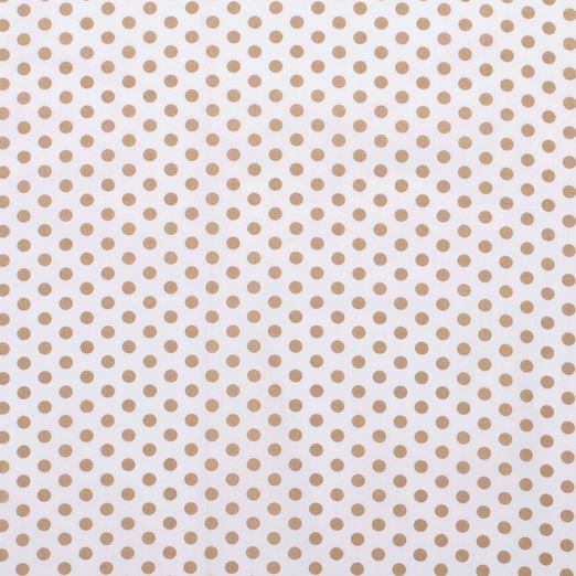 Baumwolle Punkte Standard Weiß/Hellbraun