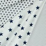 Coton Série Standard Étoiles XL Marine sur Blanc