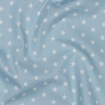 Katoen Popeline - Sterren Lichtblauw Wit