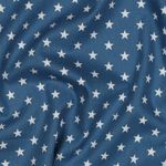 Katoen Popeline - Sterren Blauw Wit