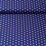 Baumwolle Popeline Stina - Sterne Royalblau Weiß