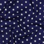 Katoen Popeline - Sterren Koningsblauw Wit