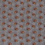 Coton chars et étoiles sur gris foncé