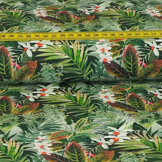 Baumwolle Leaves Bouquet auf Mint Digital ÜBERBREITE