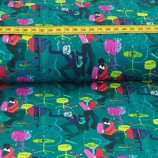 Baumwolle Swing Petrol Digital ÜBERBREITE