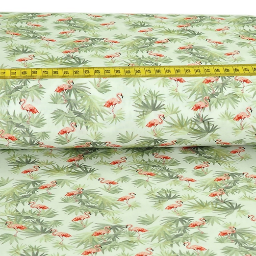 Baumwolle Flamingos im Dschungel Digital