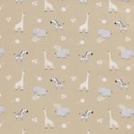 Baumwolle Wildtiere in den Blumen auf Hellbraun