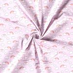 Baumwolle Clouds & Rainbows auf Hellrosa