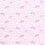 Coton Clouds & Rainbows sur Rose Clair