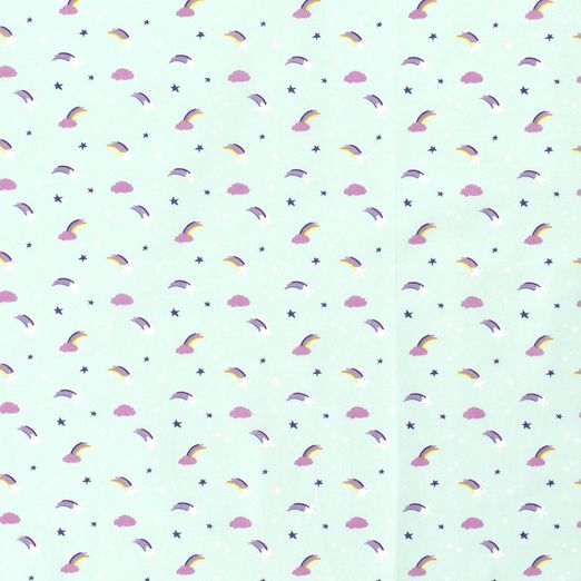 Baumwolle Stardust auf Hellmint Baumwolle Stardust auf Hellmint