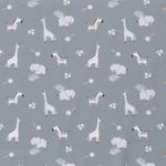 Baumwolle Wildtiere in den Blumen auf Rauchblau