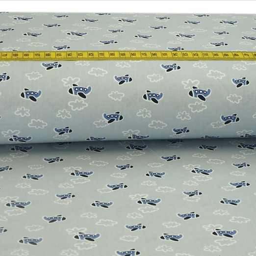 Baumwolle Über den Wolken Hellblau