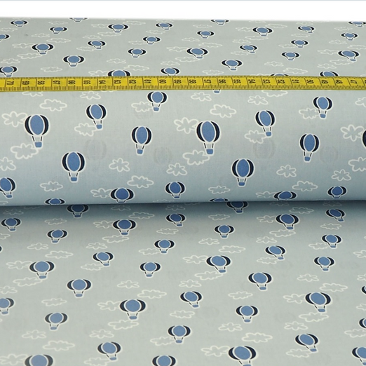 Baumwolle Heißluftballon auf Hellblau