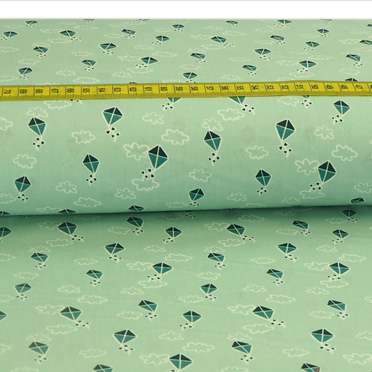 Baumwolle Tanzende Drachen Hellmint