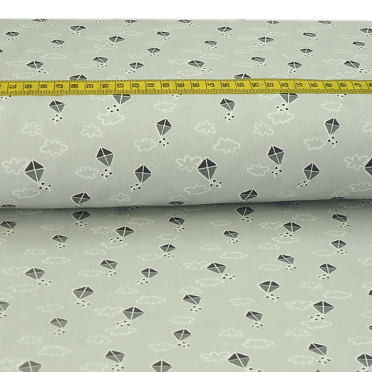 Baumwolle Tanzende Drachen Hellgrau Baumwolle Tanzende Drachen Hellgrau