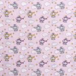 Coton éléphant en hélicoptère sur vieux rose clair