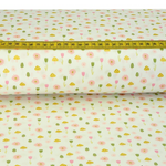 Baumwolle GLITZER Tulpen & Pilze auf Weiß