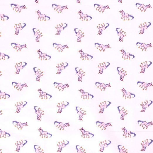 Baumwolle Sweet Unicorn auf Hellrosa