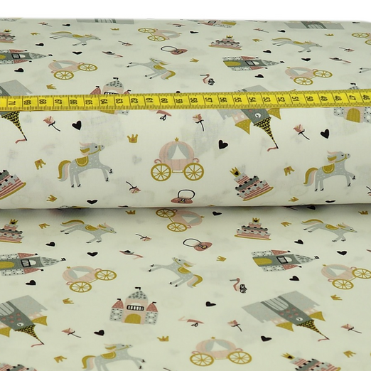 Baumwolle Prinzessinenland auf Creme