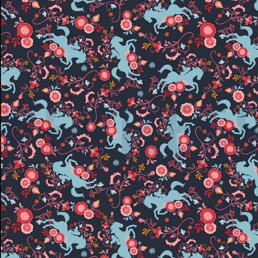 Baumwolle Spirit: wild und frei Flowers and Blossoms Dunkelrot