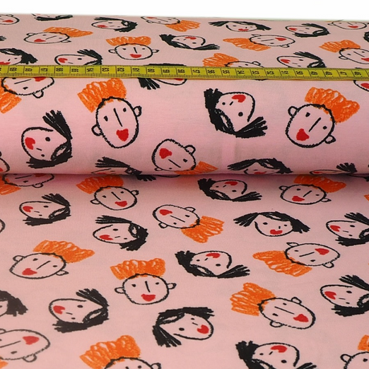 Jersey Funfaces auf Rosa