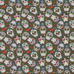Jersey Coloured Skulls auf Khaki