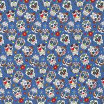 Jersey Coloured Skulls auf Jeansblau