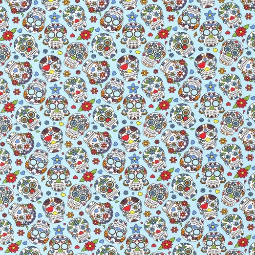 Jersey Coloured Skulls auf Eisblau