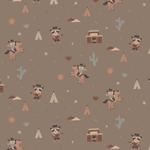 Jersey Cowboys In The Wild West auf Hellem Taupe