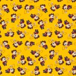 Jersey med käpphästar på senapsgul bakgrund