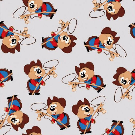 Jersey Cowboy mit Steckenpferd auf Hellgrau