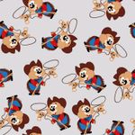 Jersey Cowboy med käpphäst på ljusgrå