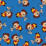 Jersey Cowboy mit Steckenpferd auf Royalblau