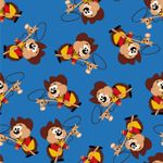 Jersey Cowboy med käpphäst på kungligt blått