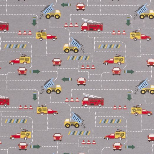 Jersey Ab zur Baustelle auf Grau Jersey Ab zur Baustelle auf Grau