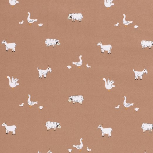 Jersey Schafe & Ziegen auf Terracotta Jersey Schafe & Ziegen auf Terracotta
