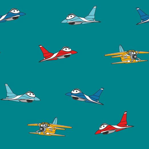 Jersey Sweet Planes auf Petrol