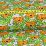 Jersey Tropical Tiger Orange auf Hellgrau Meliert