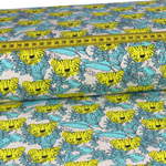 Jersey Tropical Tiger Gelb auf Creme Meliert