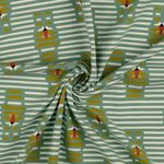 Organický bavlněný džersey Levský princ na pruzích tmavě mátová